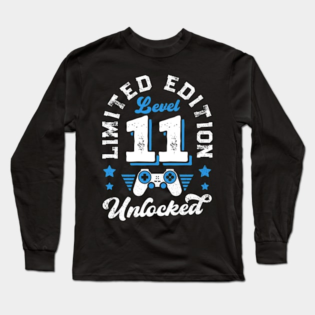 Level 11 Unlocked Limited Edition Birthday Long Sleeve T-Shirt by Rebrand